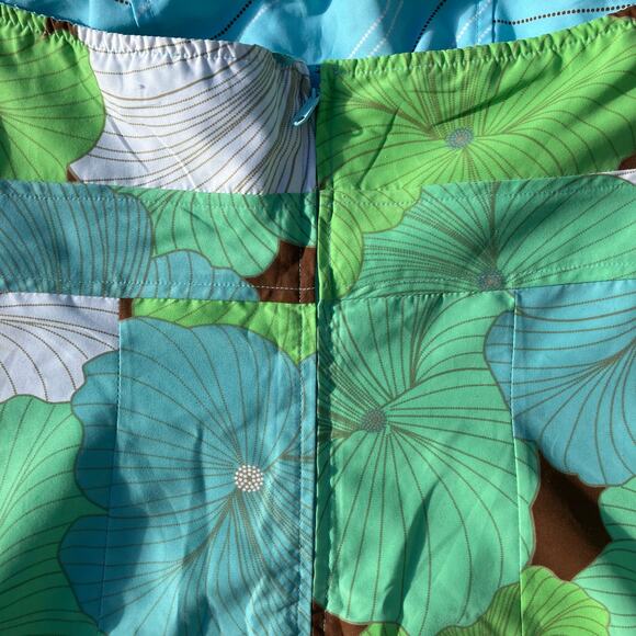 Floral striped reversible strapless mini dress Y2K groovy bohemian tropical chic - Picture 7 of 14